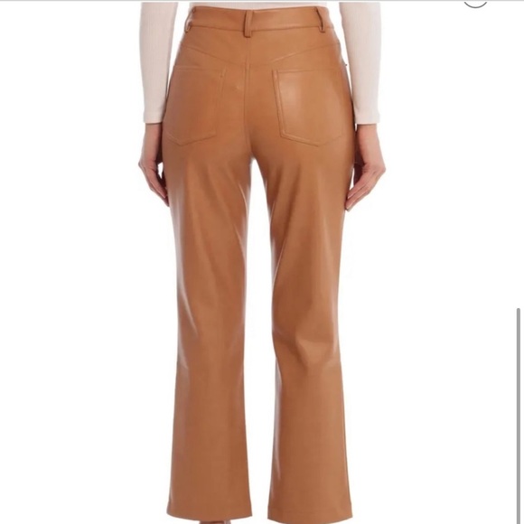 AVEC LES FILLES faux brown straight leg leather pants. Size L, NWT•••Anthro - Picture 5 of 16